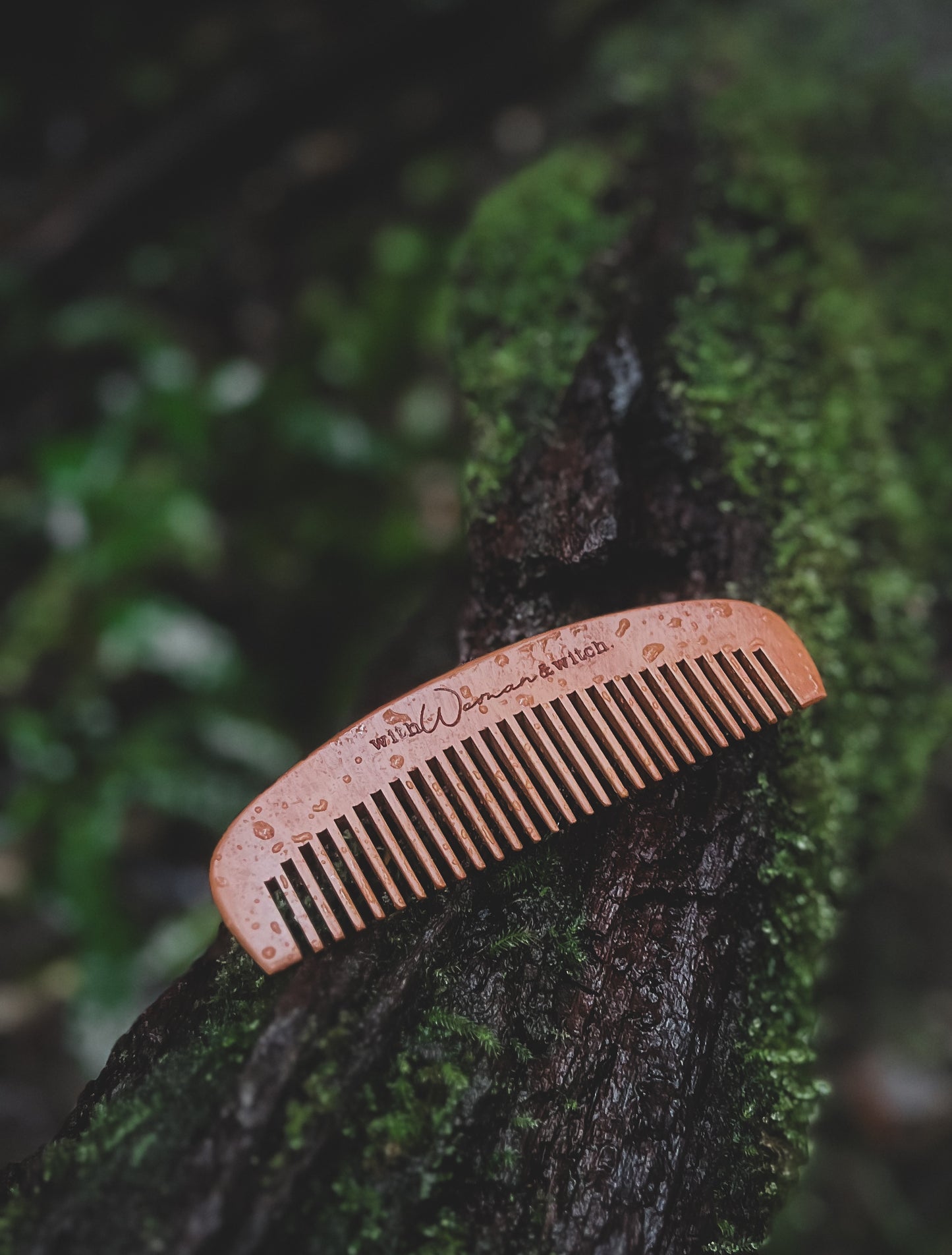 WITH WOMAN & WITCH wooden hair comb